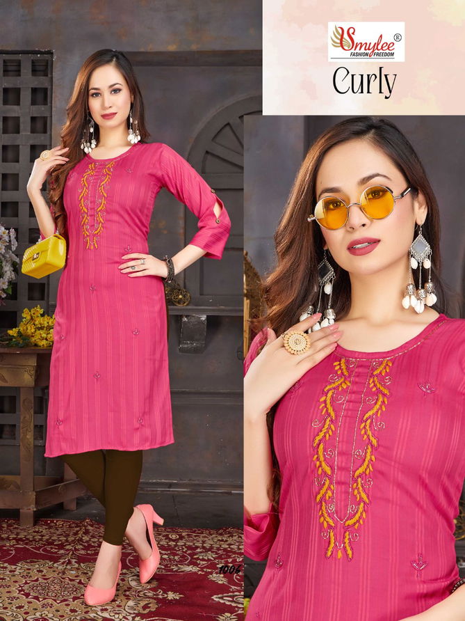 Curly By Rung Rayon Designer Kurtis Catalog